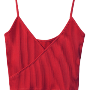 top spalline strette purocotone rosso